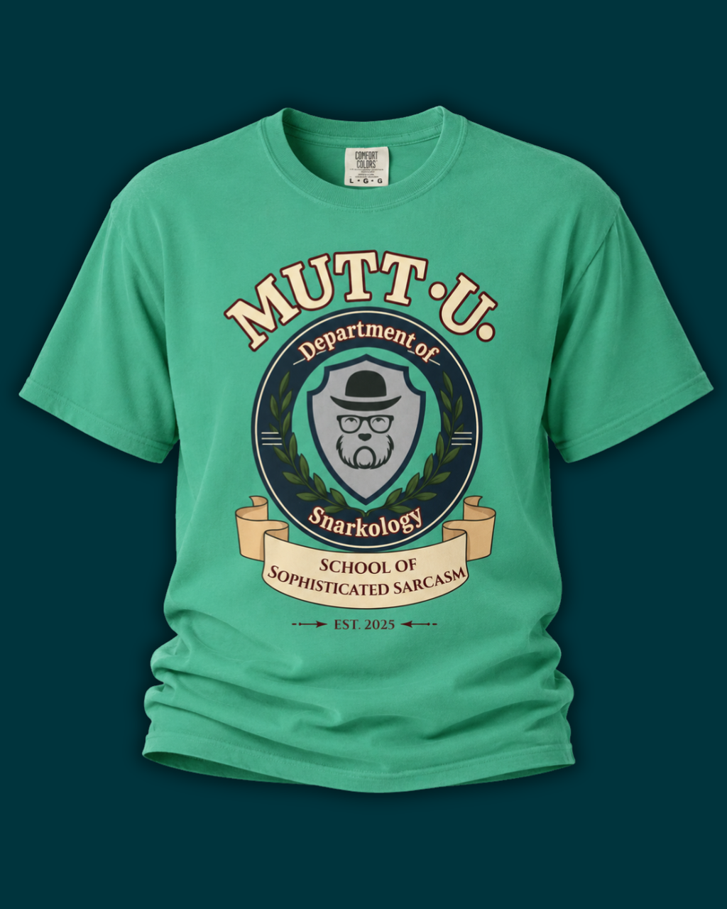 Mutt-U School Campus T-Shirt — Curated and Refined Mutt Logo Graphic Tee