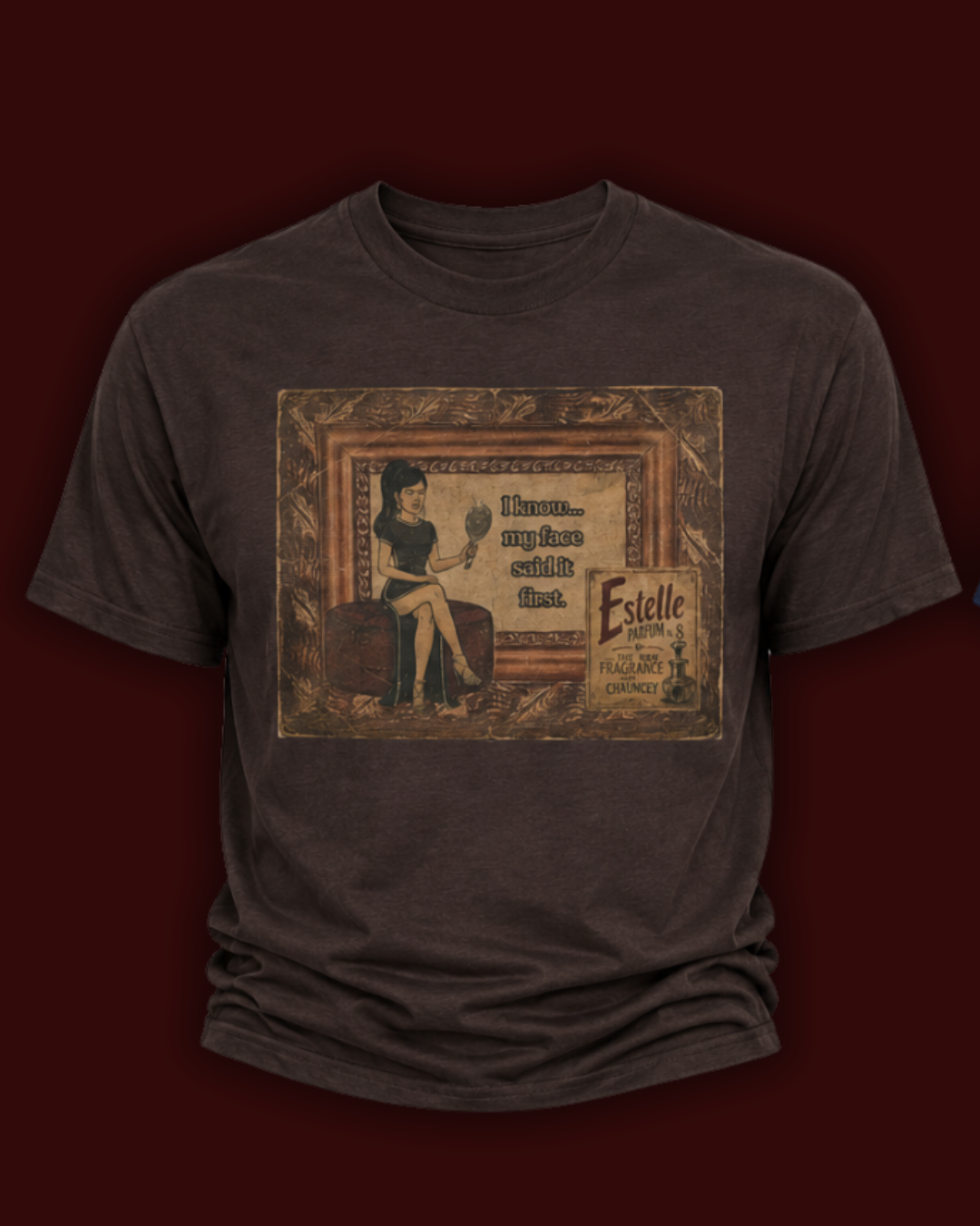 I know My Face Retro T-Shirt — Estelle Parfum Vintage Style Graphic Tee