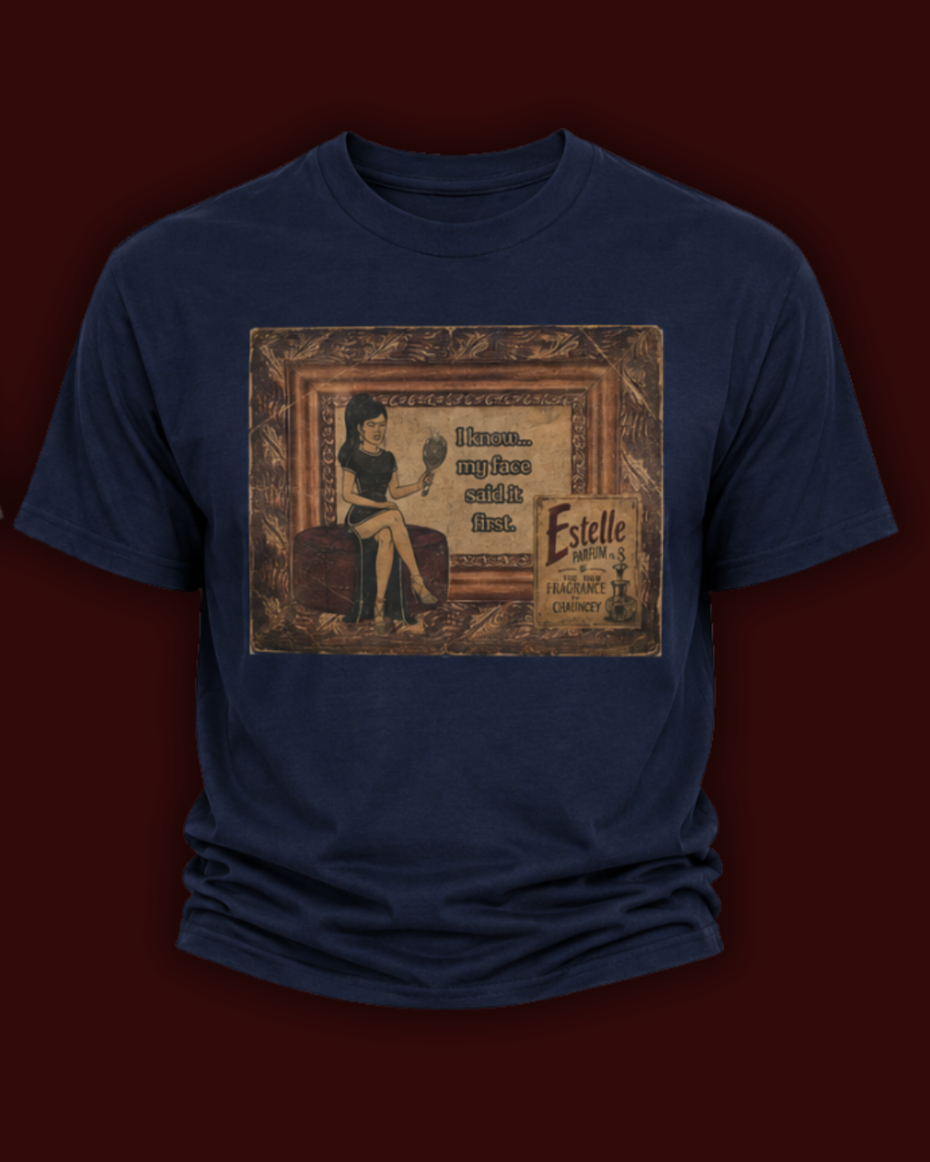 I know My Face Retro T-Shirt — Estelle Parfum Vintage Style Graphic Tee