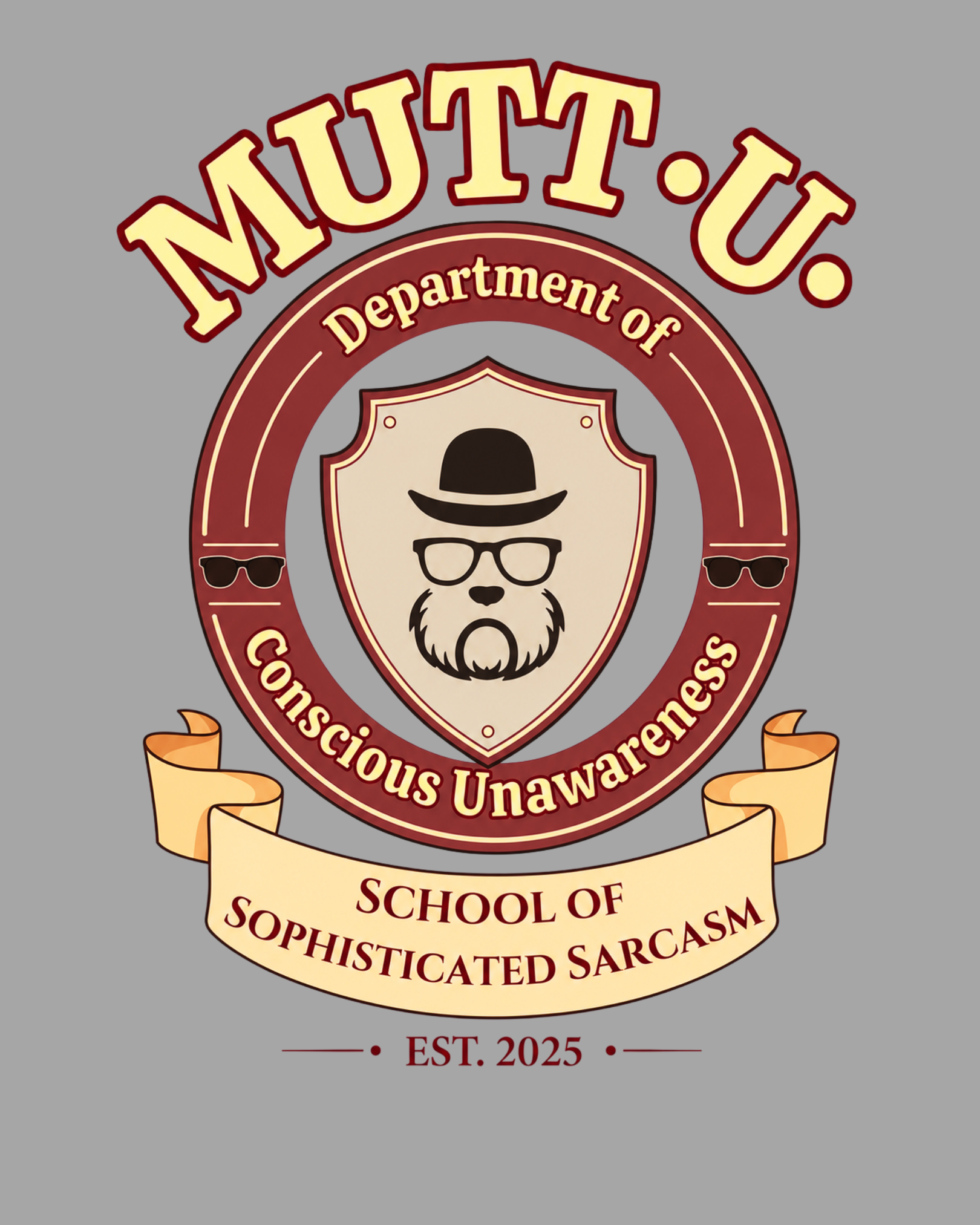 Mutt U Campus T-Shirt - Dept of Conscious Unawareness Mutt Logo Graphic Tee