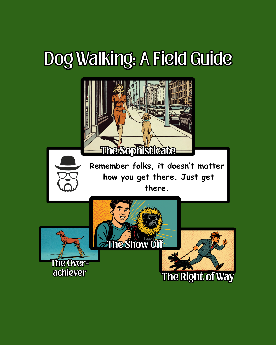 Dog Walking Guide — "Dog Walking: A Field Guide" Illustrated Graphic Tee
