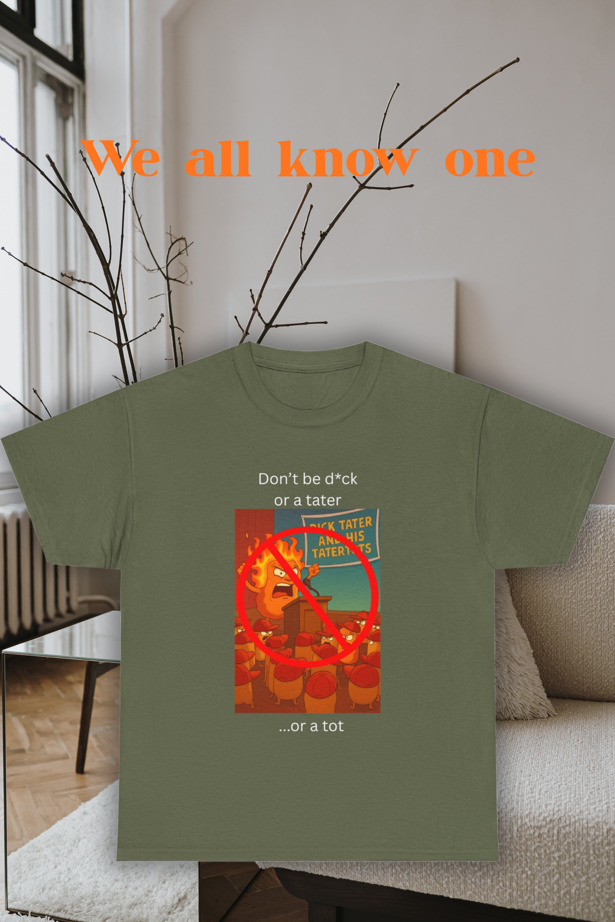 Funny Tater Unisex Heavy Cotton Tee - "Don't Be D*ck or a Tater"