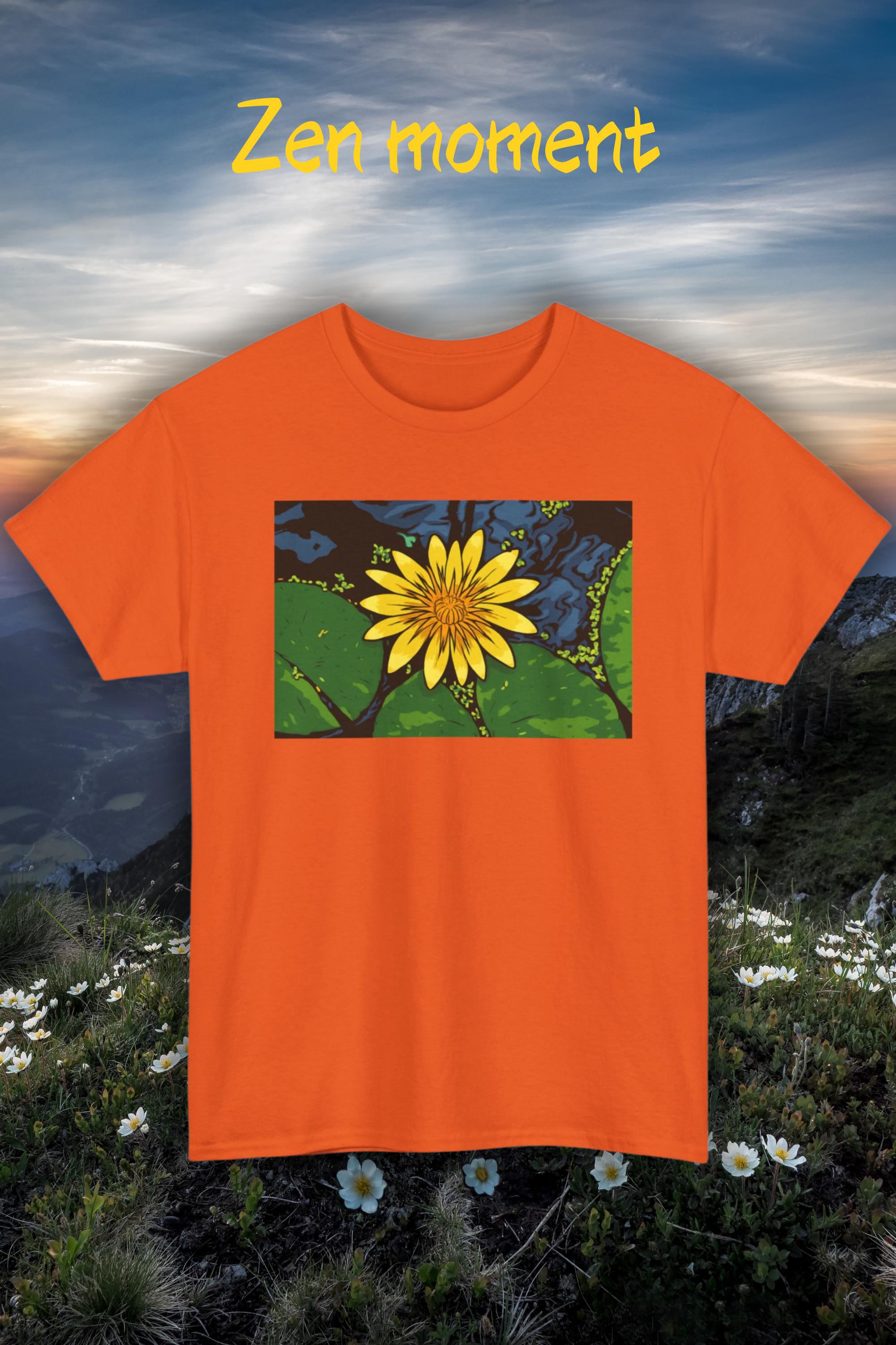 Lily Pad Floral Tee - Unisex Heavy Cotton Shirt