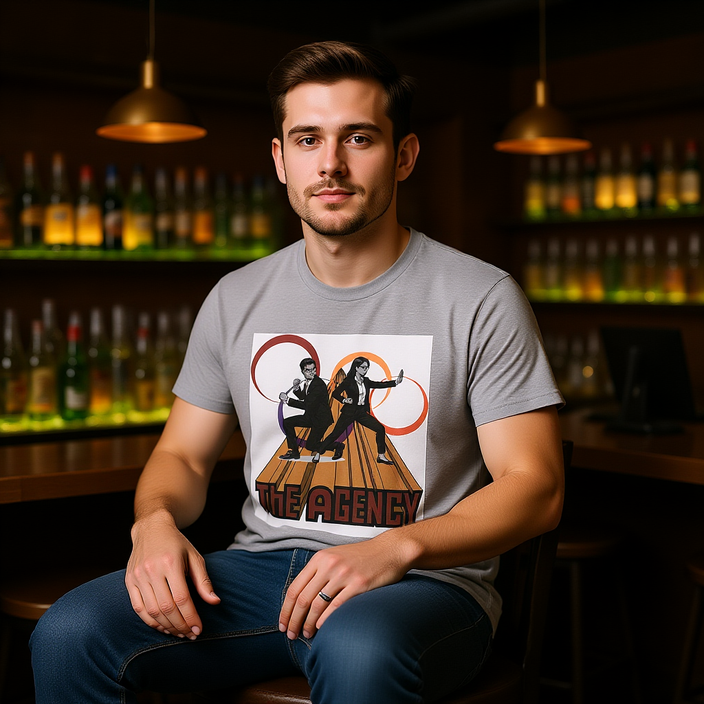 The Agency Graphic Tee — Retro Duo Vintage Poster Design