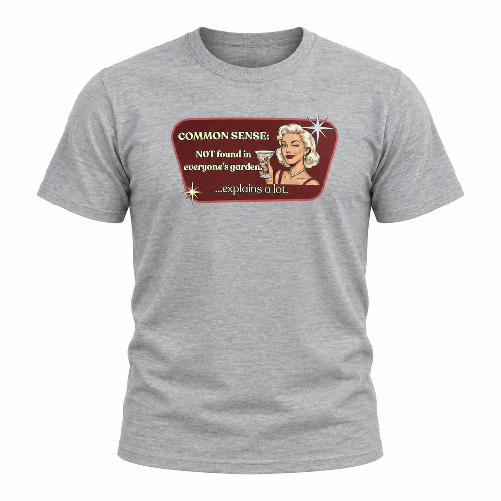Common Sense: Not Found in Everyone's Garden Retro Tee — Vintage Style Graphic Tee