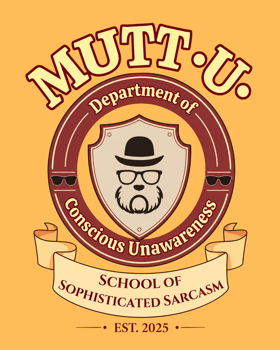 Mutt-U Conscious Unawareness Ceramic Mug —  Campus Coffee Cup (11oz)