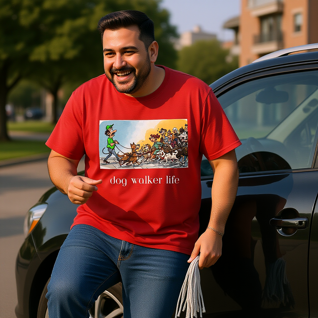 Dog Walker Life T-Shirt | Cartoon Pack of Dogs Design