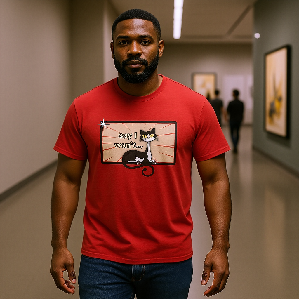 Say I Won’t Retro Tee – Vintage Style Cat Graphic Tee