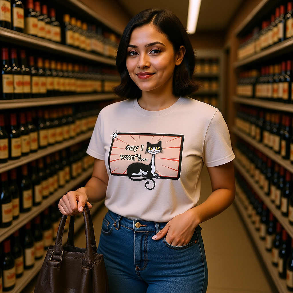 Say I Won’t Retro Tee – Vintage Style Cat Graphic Tee