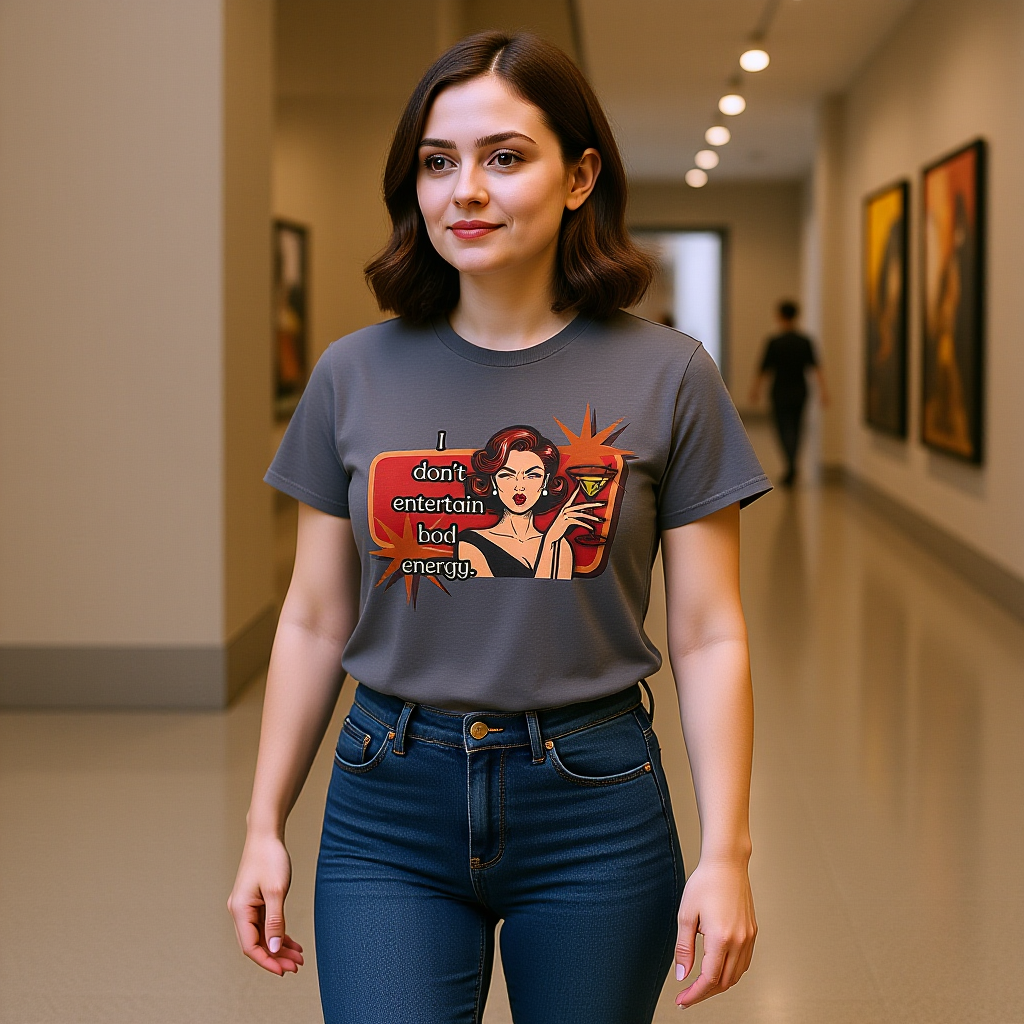 I Don't Entertain Bad Energy Retro Tee — Vintage Style Graphic Tee