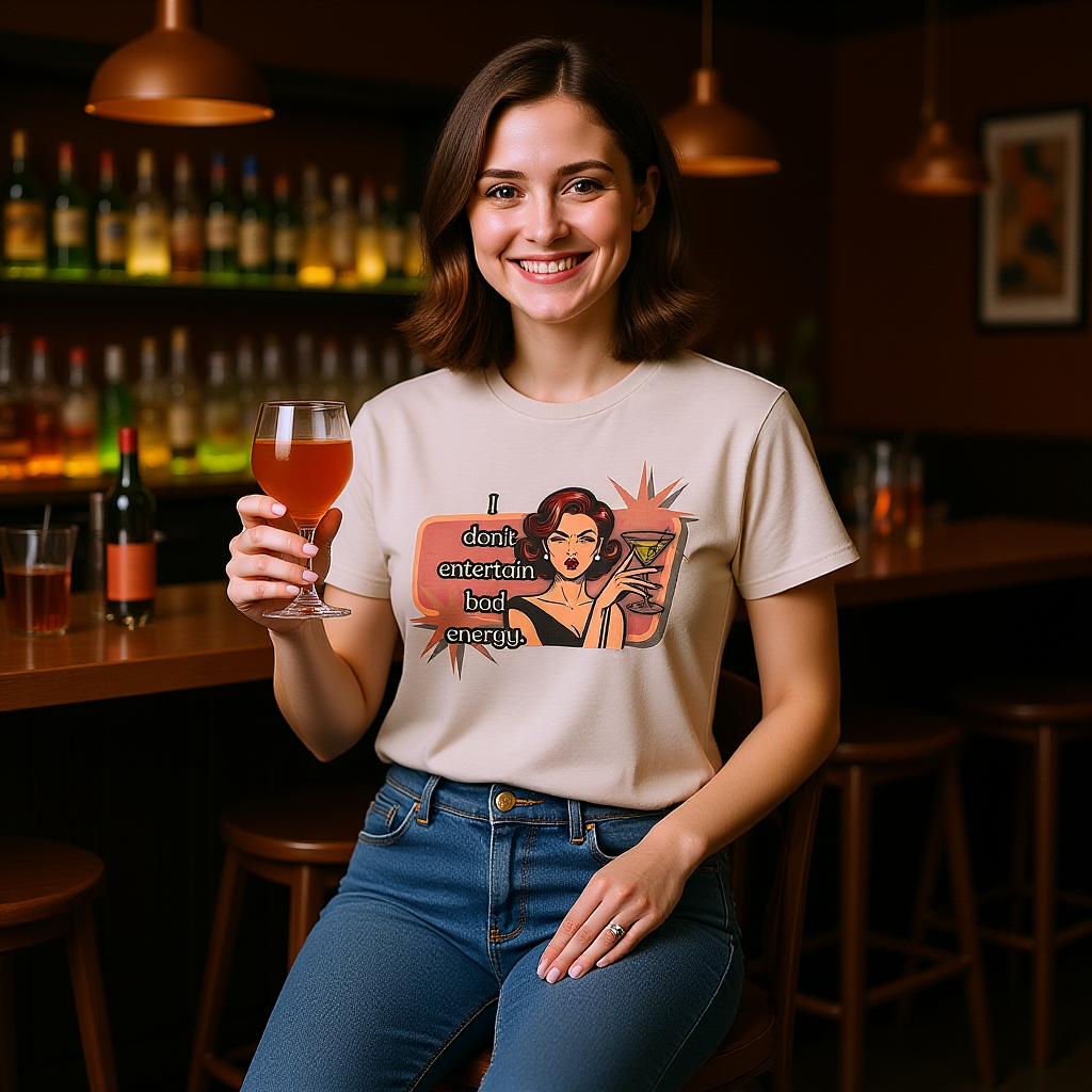 I Don't Entertain Bad Energy Retro Tee — Vintage Style Graphic Tee