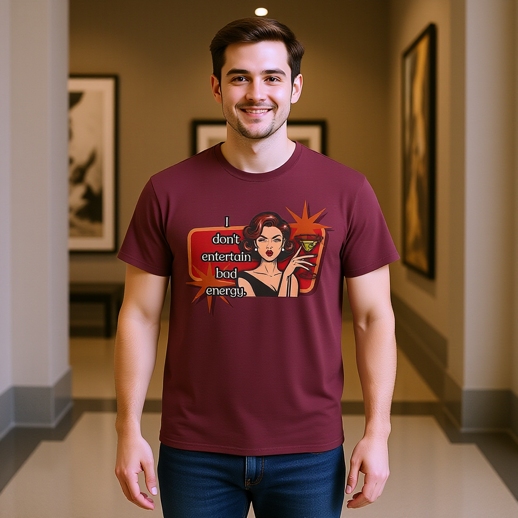 I Don't Entertain Bad Energy Retro Tee — Vintage Style Graphic Tee