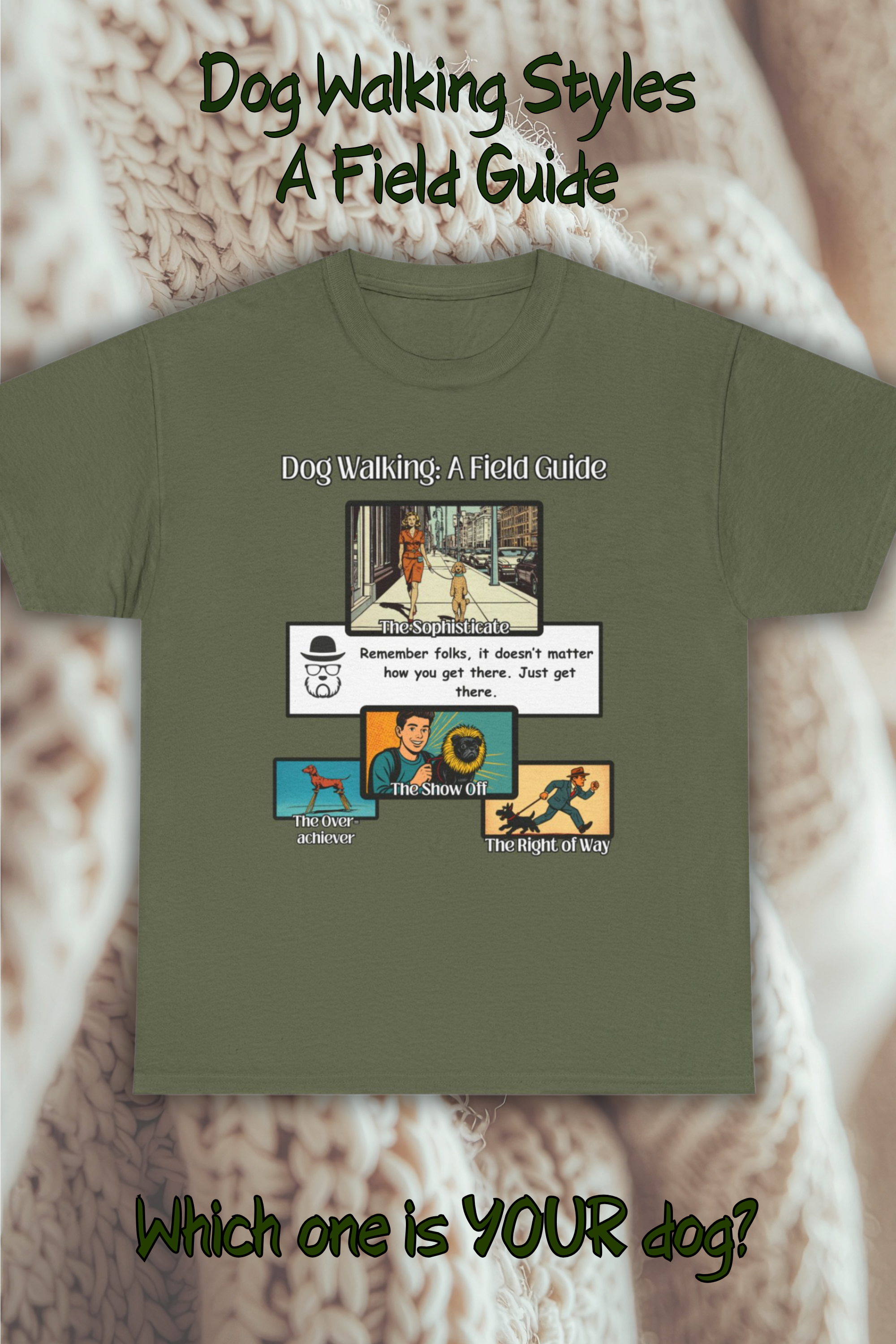 Dog Walking Guide — "Dog Walking: A Field Guide" Illustrated Graphic Tee