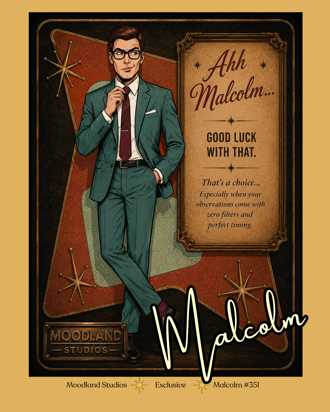 Moodland Studios Malcolm Retro T-Shirt - Vintage Studio Poster Tee