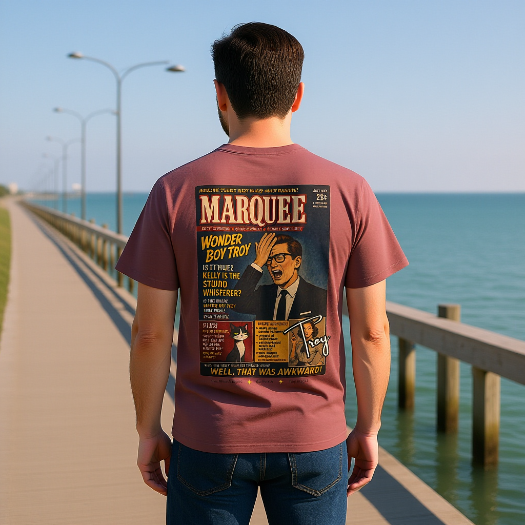 Moodland Studios Marquee Retro T-Shirt  —  Vintage Wonder Boy Troy Poster Tee