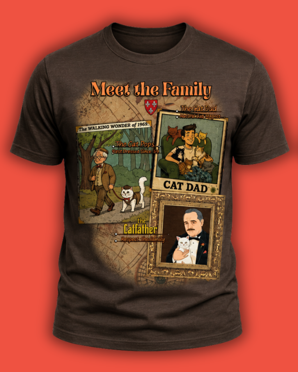 Cat Pops Retro T-Shirt – Vintage Style Cad Dad Graphic Tee